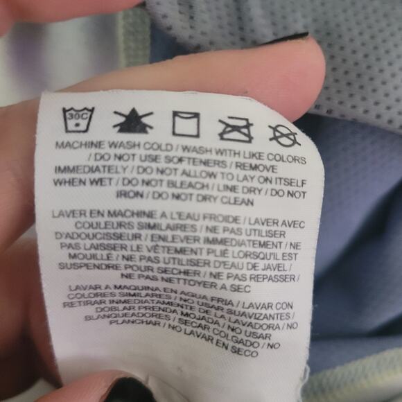 XS Nike Dri-Fit built-in bra racerback tank gray yellow blue watercolor stripes - Picture 6 of 6